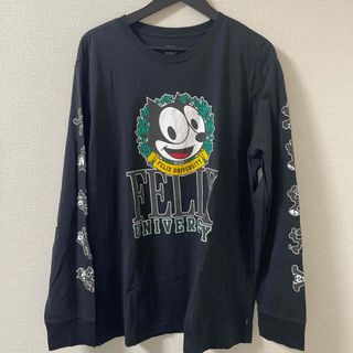 リーバイス(Levi's)の極美品　リーバイス　フェリックス　FELIX  ロンT 黒　長袖　ビッグE(Tシャツ/カットソー(七分/長袖))