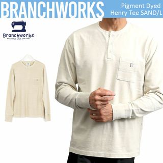 ブランチワークス(Branchworks)の日本製 Branchworks エメラルド天竺 ヘンリーネック 長袖Tシャツ L(Tシャツ/カットソー(七分/長袖))