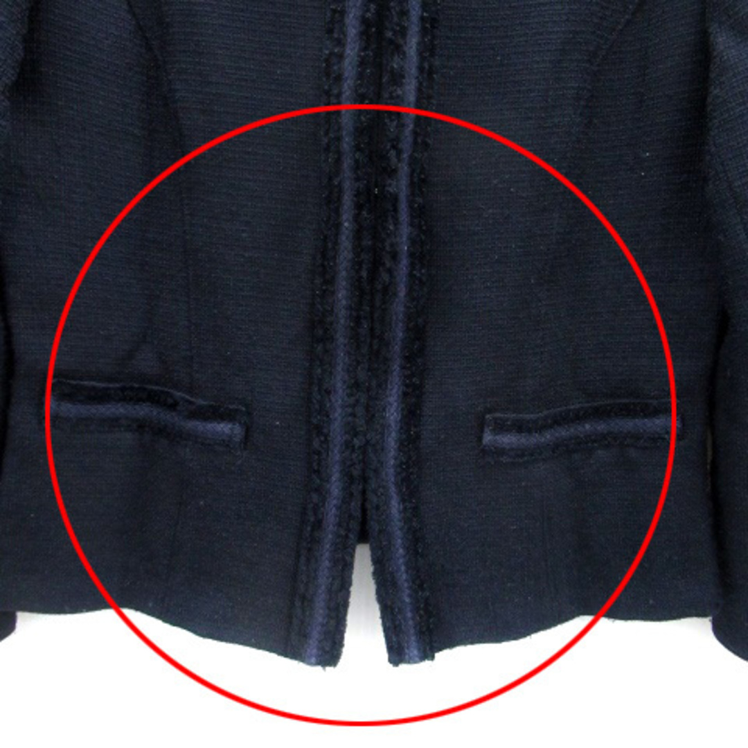 NOLLEY'S(ノーリーズ)のノーリーズ ノーカラージャケット ミドル丈 40 紺 ネイビー レディースのジャケット/アウター(その他)の商品写真