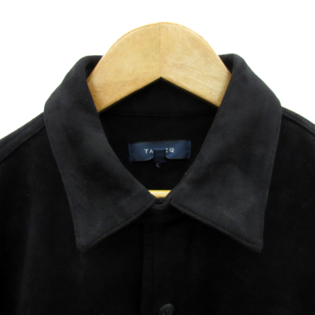 TAKA-Q(タカキュー)のタカQ タカキュー ステンカラージャケット ミドル丈 無地 スエード調 L 黒 メンズのジャケット/アウター(ブルゾン)の商品写真