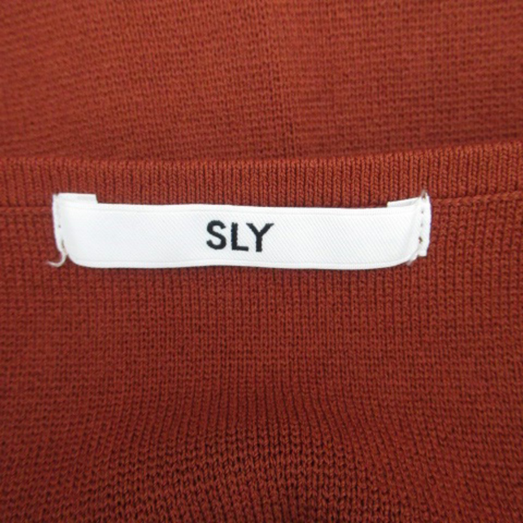 SLY(スライ)のスライ SLY ニットワンピース スクエアネック 長袖 ミニ丈 1 オレンジ レディースのワンピース(ミニワンピース)の商品写真