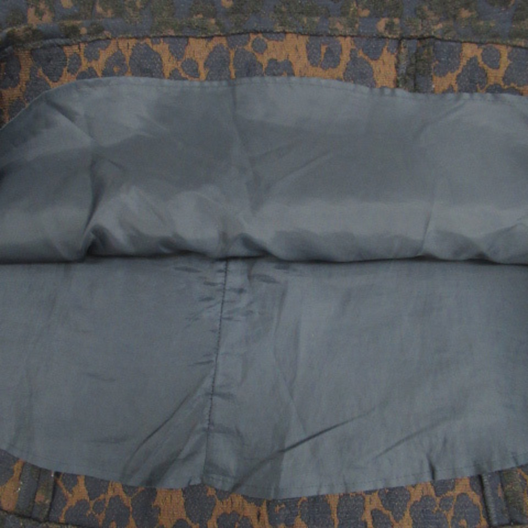 JUSGLITTY(ジャスグリッティー)のジャスグリッティー フレアスカート ヒョウ柄 レオパード柄 ウール混 0 紺 レディースのスカート(ミニスカート)の商品写真