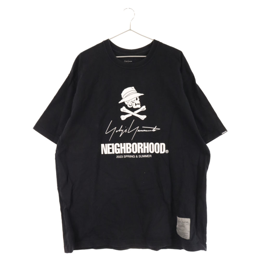 NEIGHBORHOOD ネイバーフッド ×Yohji Yamamoto ヨウジヤマモト ロゴプリント半袖Tシャツ ブラック HZ-T62-287645センチ肩幅