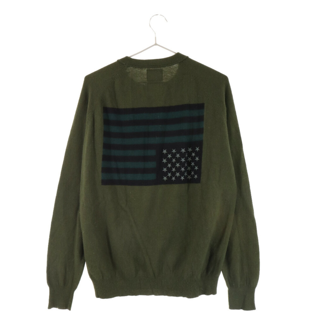 NEIGHBORHOOD(ネイバーフッド)のNEIGHBORHOOD ネイバーフッド American Flag Knit Sweater 星条旗 ニットセーター グリーン TSNH-KN-02 メンズのトップス(ニット/セーター)の商品写真