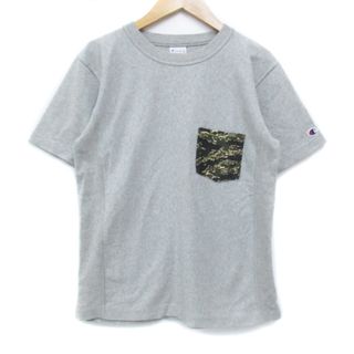 チャンピオン(Champion)のチャンピオン Tシャツ カットソー 半袖 クルーネック ロゴ刺繡 M 杢グレー(Tシャツ/カットソー(半袖/袖なし))