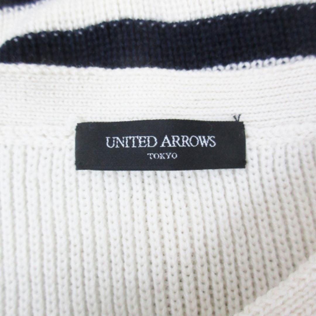 UNITED ARROWS(ユナイテッドアローズ)のユナイテッドアローズ ニット セーター 長袖 ボートネック ボーダー F 白 紺 レディースのトップス(ニット/セーター)の商品写真