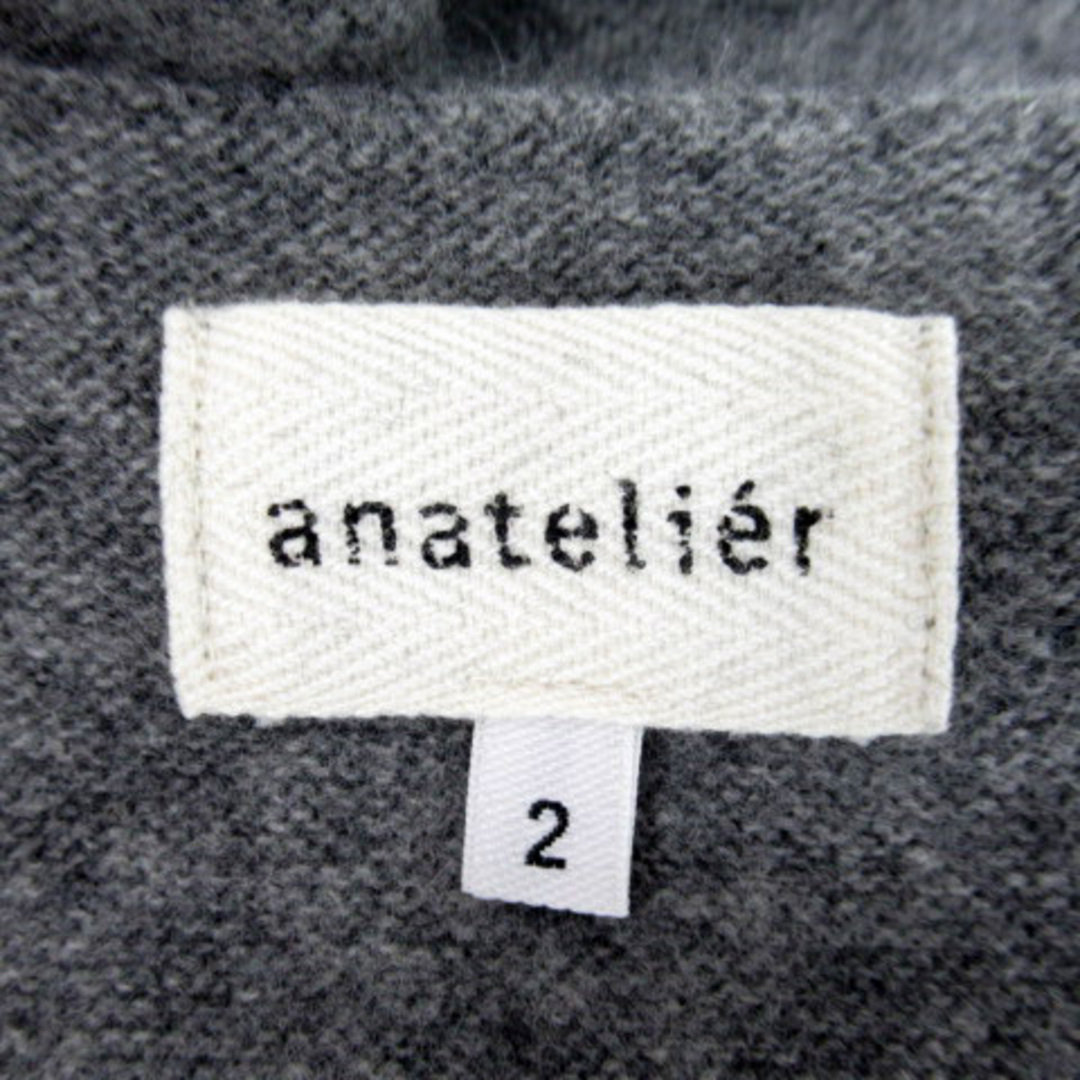 anatelier(アナトリエ)のアナトリエ ニットフレアワンピース ひざ丈 長袖 ボリュームスリーブ 2 グレー レディースのワンピース(ひざ丈ワンピース)の商品写真