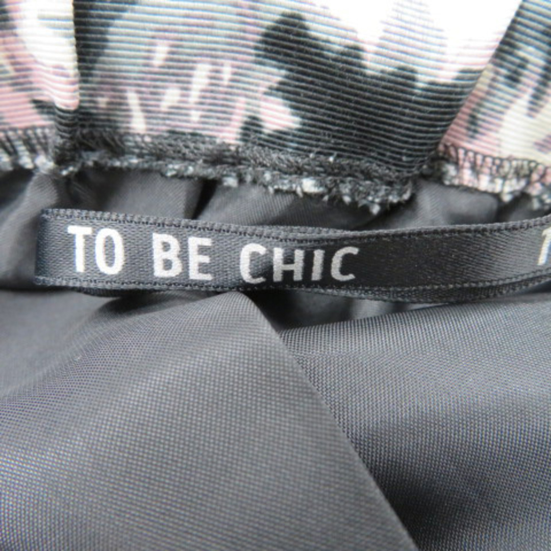 TO BE CHIC(トゥービーシック)のトゥービーシック フレアスカート ギャザースカート ひざ丈 花柄 42 レディースのスカート(ひざ丈スカート)の商品写真