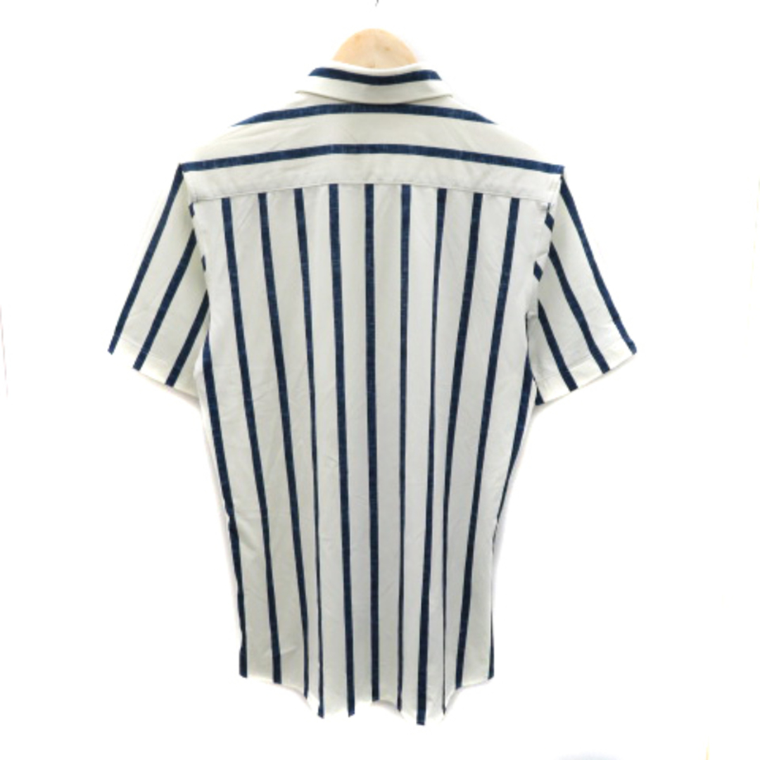ZARA(ザラ)のザラ カジュアルシャツ 半袖 ストライプ柄 S オフホワイト /YK33 メンズのトップス(シャツ)の商品写真