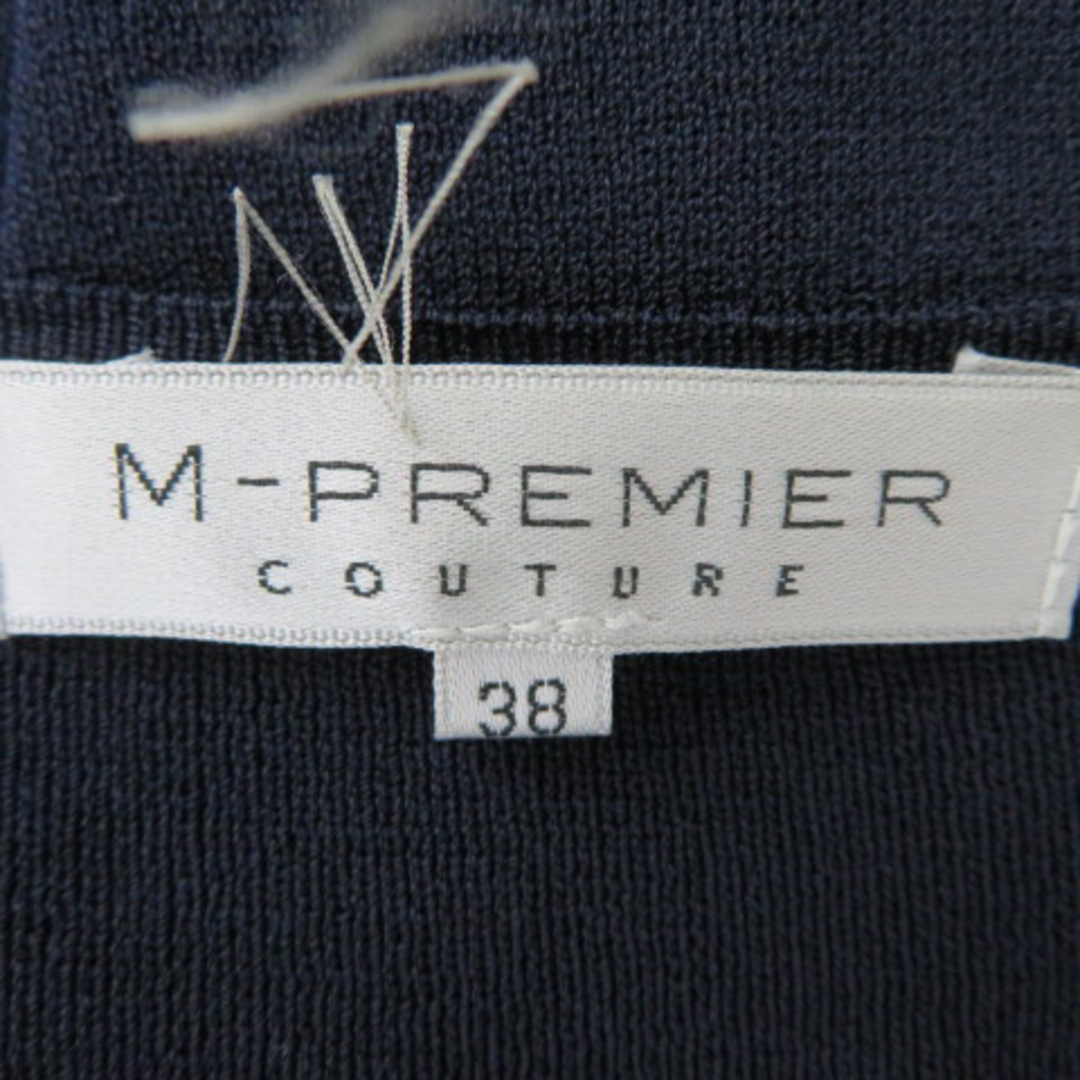 M-premier(エムプルミエ)のエムプルミエ カーディガン 七分袖 ショート丈 前開き 無地 38 紺 ネイビー レディースのトップス(カーディガン)の商品写真