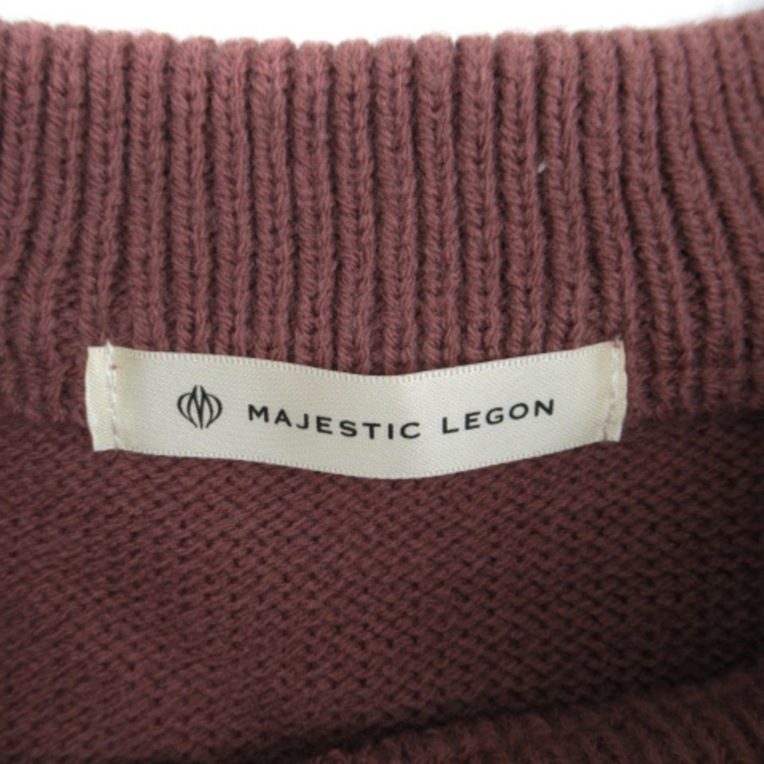 MAJESTIC LEGON(マジェスティックレゴン)のマジェスティックレゴン ニットワンピース ケーブル編み M ダスティピンク レディースのワンピース(ひざ丈ワンピース)の商品写真