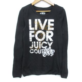 ジューシークチュール(Juicy Couture)のジューシークチュール Tシャツ カットソー 長袖 Uネック ロゴプリント P 黒(Tシャツ(長袖/七分))