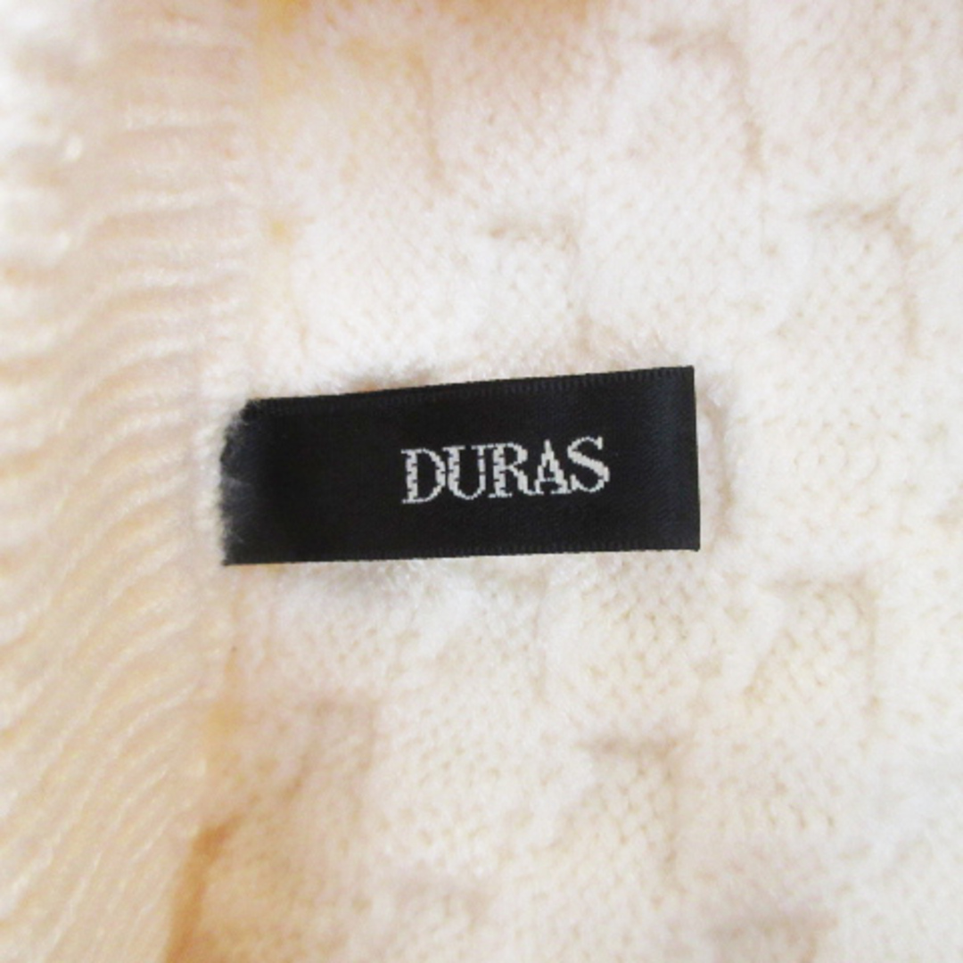 DURAS(デュラス)のデュラス ニット セーター ショート丈 長袖 Vネック リボン F アイボリー レディースのトップス(ニット/セーター)の商品写真