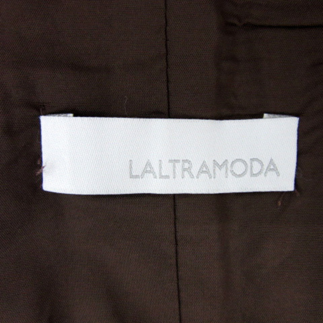 LALTRAMODA(ラルトラモーダ)のラルトラモーダ ワンピース ひざ丈 ノースリーブ ウール混 40 グレー 茶 レディースのワンピース(ひざ丈ワンピース)の商品写真