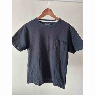 ムジルシリョウヒン(MUJI (無印良品))の無印良品　黒Tシャツ　ポケット付き オーガニックコットン 太番手 クルーネック(Tシャツ/カットソー(七分/長袖))