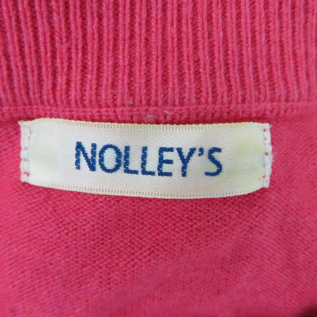 NOLLEY'S(ノーリーズ)のノーリーズ カーディガン ミドル丈 ラウンドネック ウール混 コーラルピンク レディースのトップス(カーディガン)の商品写真