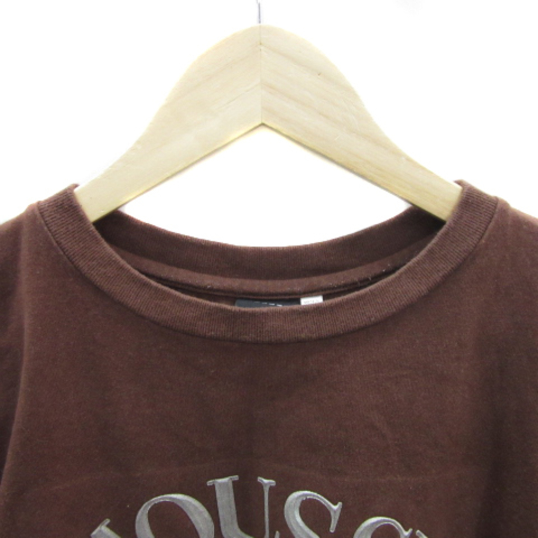 moussy(マウジー)のマウジー Tシャツ カットソー 半袖 ラウンドネック プリント F 茶 シルバー レディースのトップス(Tシャツ(半袖/袖なし))の商品写真