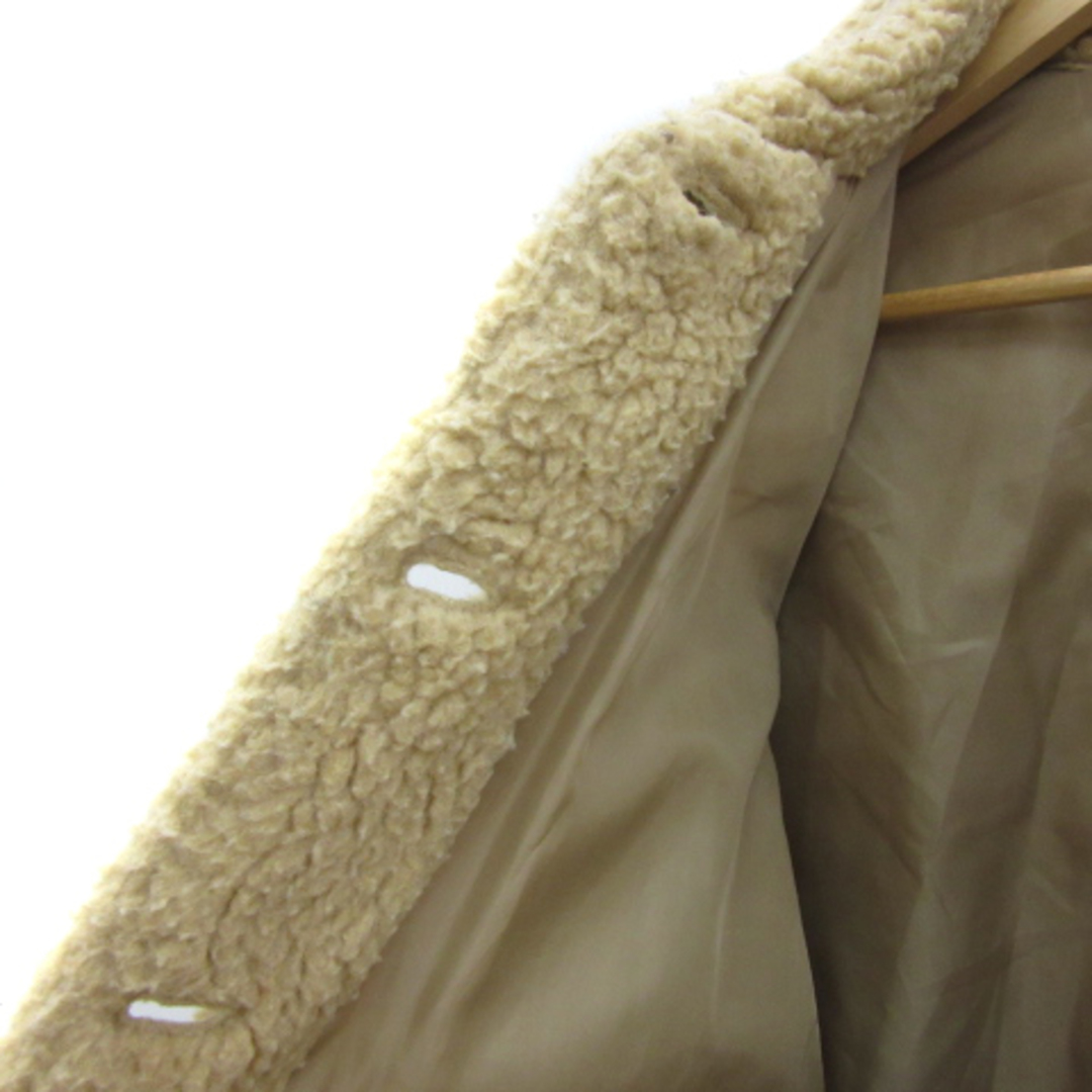 w closet(ダブルクローゼット)のダブルクローゼット ボアジャケット ステンカラー オーバーサイズ F ベージュ レディースのジャケット/アウター(ブルゾン)の商品写真