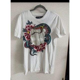 ハイドロゲン(HYDROGEN)のハイドロゲン　スネーク　スカル　刺繍　白tシャツ(Tシャツ/カットソー(半袖/袖なし))