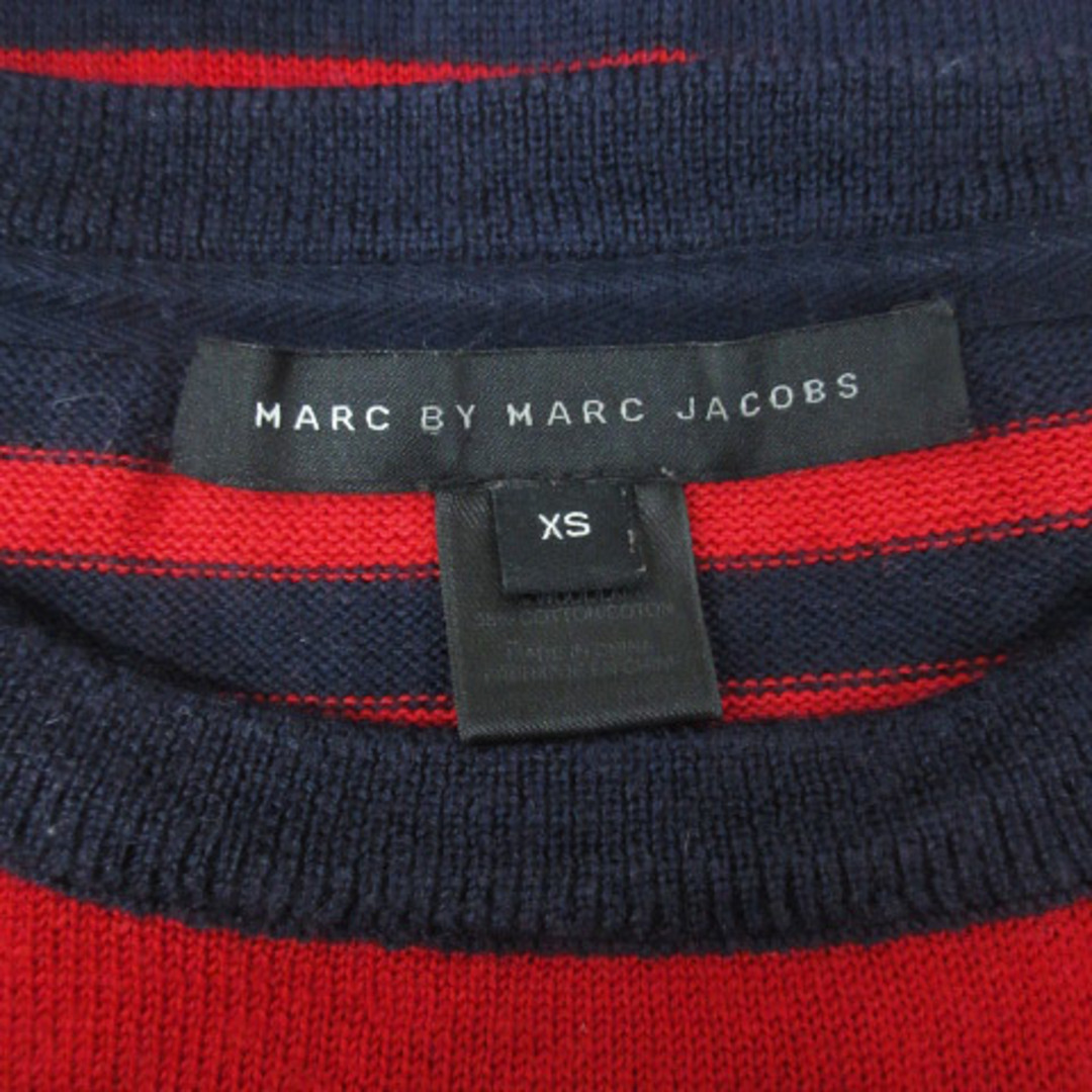 MARC BY MARC JACOBS(マークバイマークジェイコブス)のマークバイマークジェイコブス ニット カットソー 長袖 ボーダー柄 XS 紺 赤 レディースのトップス(ニット/セーター)の商品写真