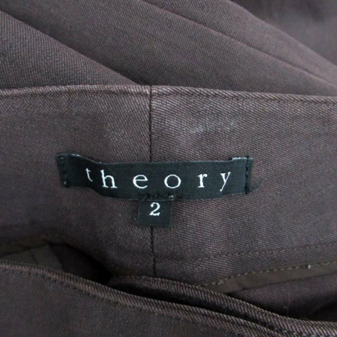 theory(セオリー)のセオリー theory フレアパンツ ロング丈 2 茶色 ブラウン レディースのパンツ(その他)の商品写真