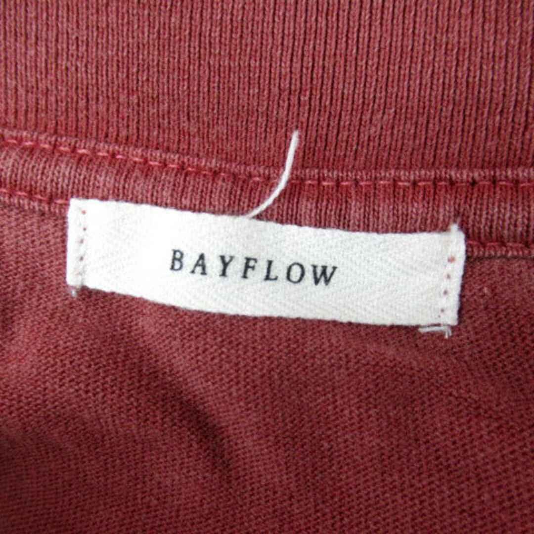 BAYFLOW(ベイフロー)のベイフロー カットソー Tシャツ 長袖 ラウンドネック プリント 4 赤茶 メンズのトップス(Tシャツ/カットソー(七分/長袖))の商品写真