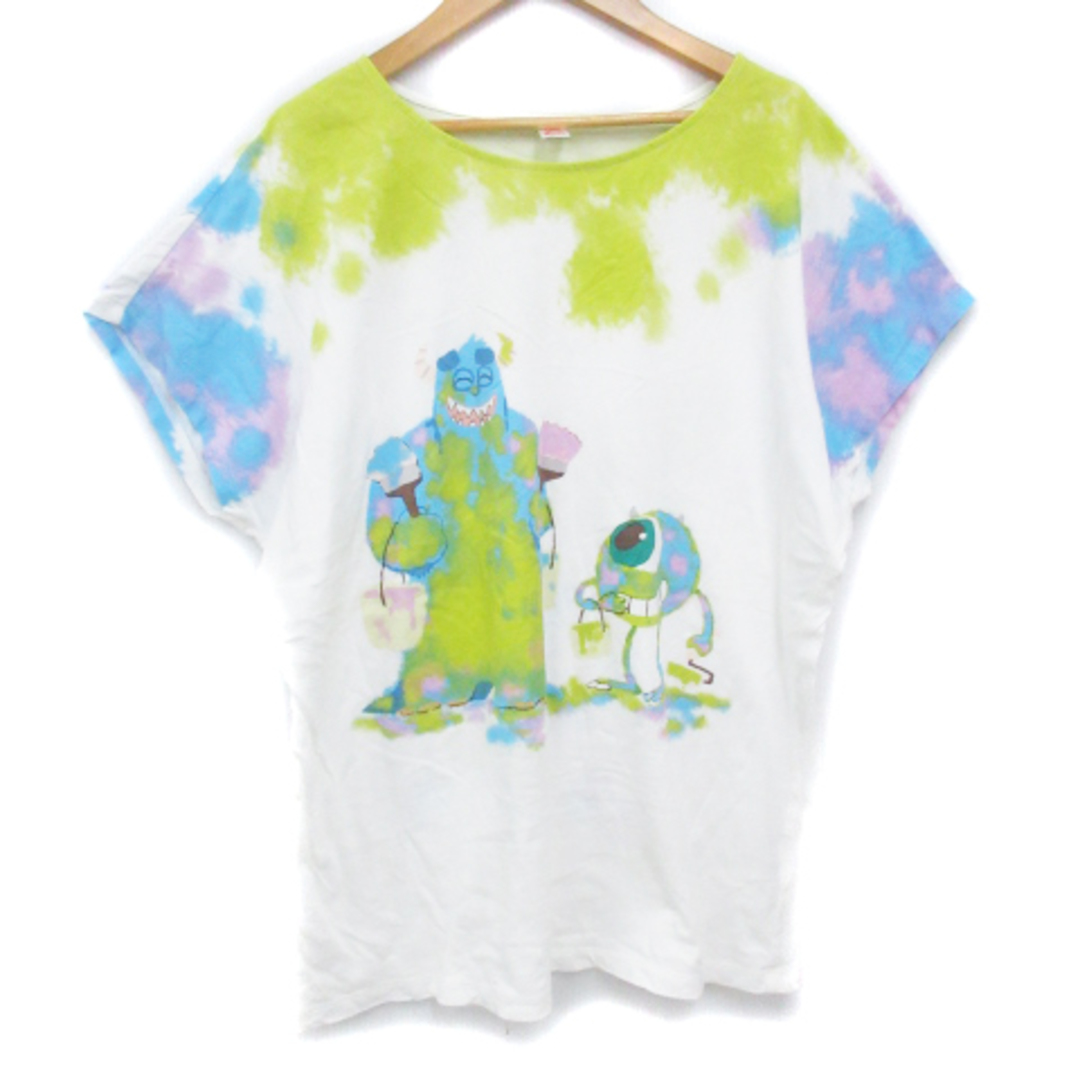 UNIQLO(ユニクロ)のユニクロ × ディズニー Tシャツ カットソー 半袖 プリント XL 白 黄緑 レディースのトップス(Tシャツ(半袖/袖なし))の商品写真