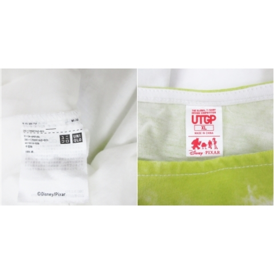 UNIQLO(ユニクロ)のユニクロ × ディズニー Tシャツ カットソー 半袖 プリント XL 白 黄緑 レディースのトップス(Tシャツ(半袖/袖なし))の商品写真