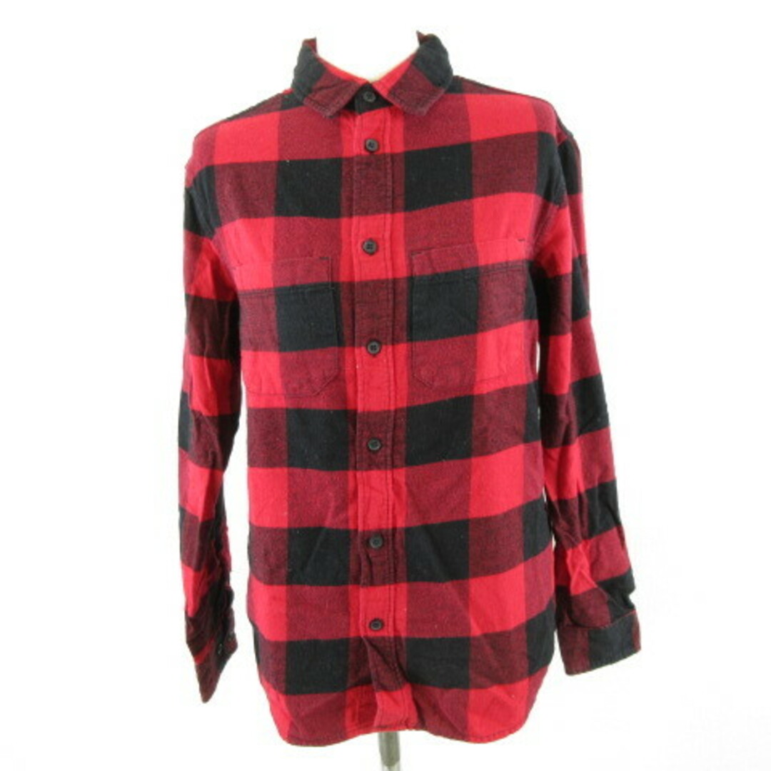 H&M(エイチアンドエム)のエイチ&エム H&M チェックシャツ 長袖 赤 黒 XS *A432 レディースのトップス(シャツ/ブラウス(長袖/七分))の商品写真