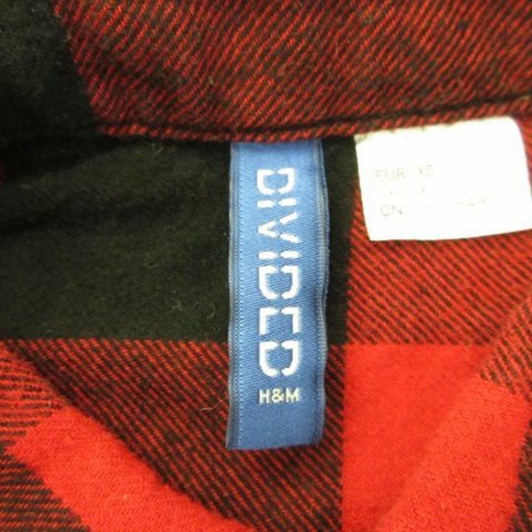 H&M(エイチアンドエム)のエイチ&エム H&M チェックシャツ 長袖 赤 黒 XS *A432 レディースのトップス(シャツ/ブラウス(長袖/七分))の商品写真