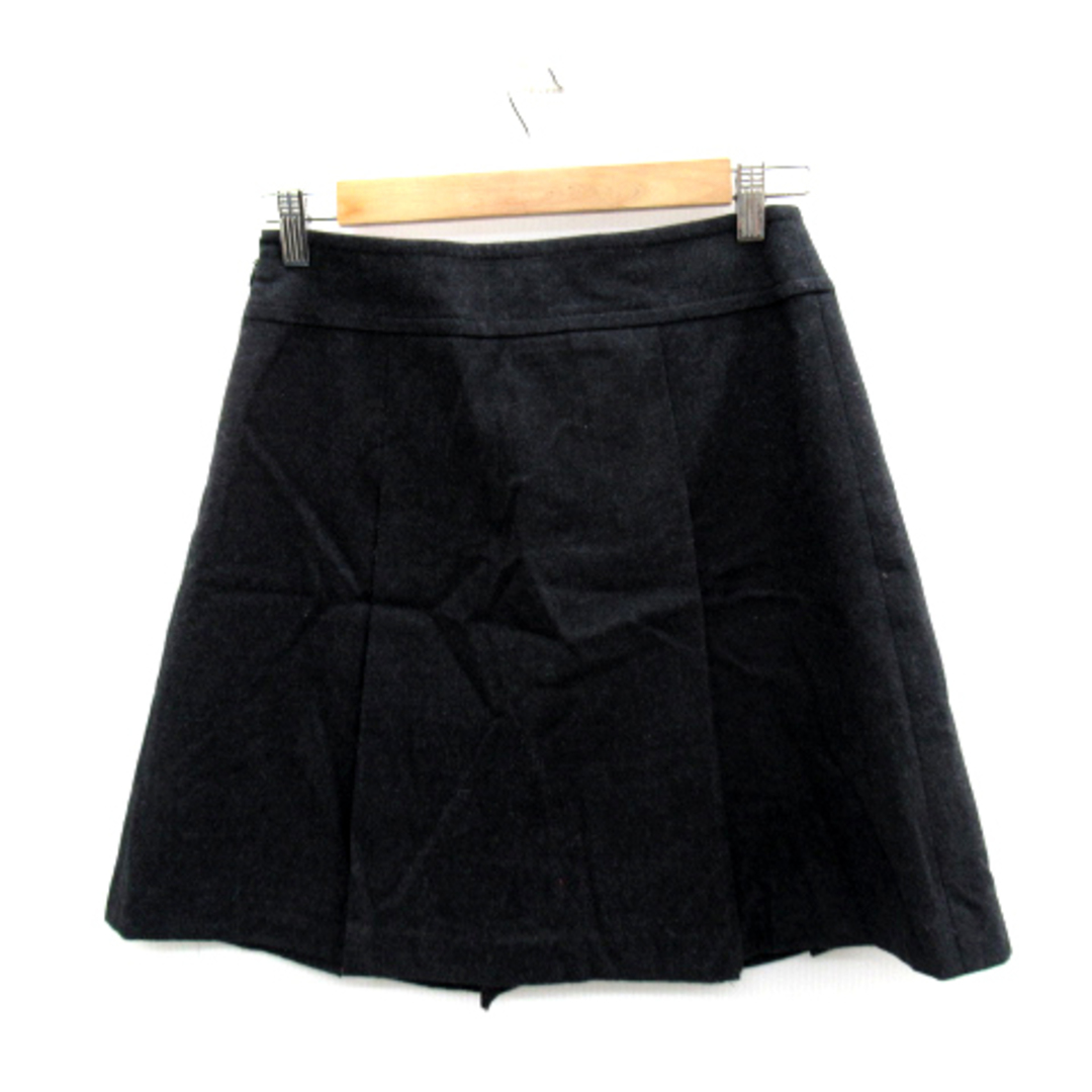 UNTITLED(アンタイトル)のアンタイトル ボックスプリーツスカート ひざ丈 ウール 2 ダークグレー レディースのスカート(ひざ丈スカート)の商品写真