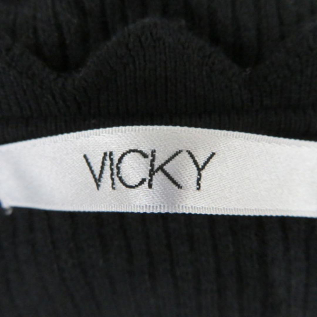 VICKY(ビッキー)のビッキー リブニット カットソー 長袖 ラウンドネック 無地 2 黒 ブラック レディースのトップス(ニット/セーター)の商品写真