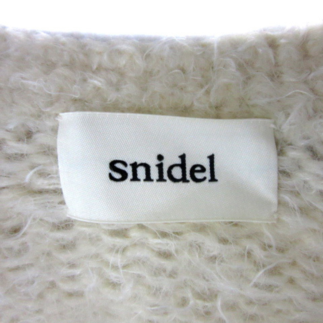 SNIDEL(スナイデル)のスナイデル ニットカーディガン ノーカラー 前開き ローゲージ F オフホワイト レディースのトップス(カーディガン)の商品写真