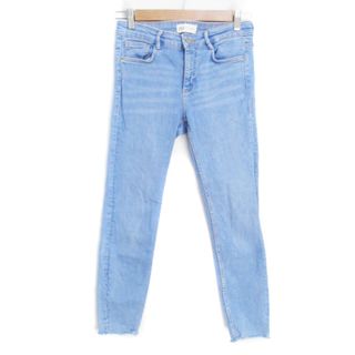 ザラ(ZARA)のザラ デニムパンツ ジーンズ スキニーパンツ ロング丈 カットオフ 38 青(デニム/ジーンズ)