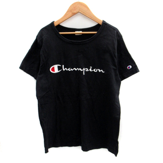 チャンピオン(Champion)のチャンピオン CHAMPION Tシャツ カットソー ロゴ刺繍 L 黒(Tシャツ/カットソー(半袖/袖なし))