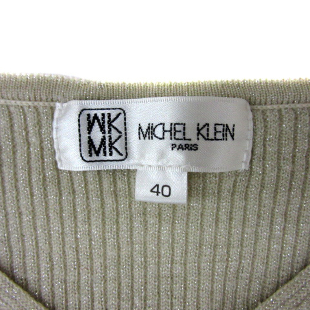 MK MICHEL KLEIN(エムケーミッシェルクラン)のエムケー ミッシェルクラン リブニット カットソー 長袖 ラメ 40 ゴールド レディースのトップス(ニット/セーター)の商品写真