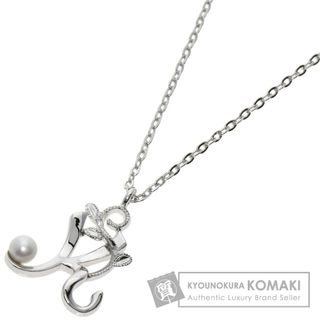 ミキモト(MIKIMOTO)のMIKIMOTO イニシャル K アコヤパール 真珠 ネックレス SV レディース(ネックレス)