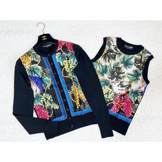 ドルチェアンドガッバーナ(DOLCE&GABBANA)のDOLCE&GABBANA 極美品 カシミヤ アンサンブル Uva柄 36(アンサンブル)