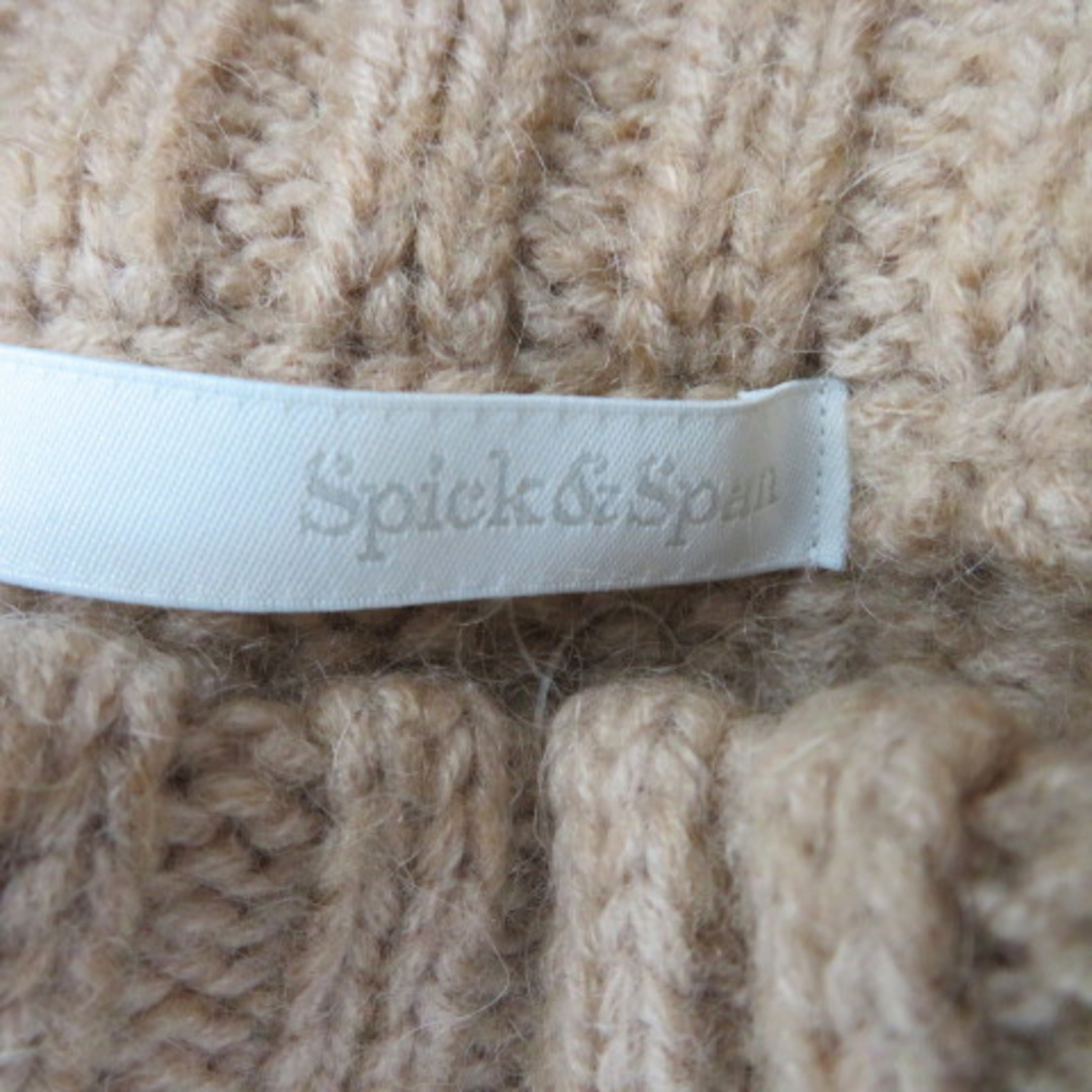 Spick & Span(スピックアンドスパン)のスピック&スパン ニット セーター 七分袖 ハイネック 無地 ウール混 ベージュ レディースのトップス(ニット/セーター)の商品写真