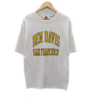 ベンデイビス(BEN DAVIS)のベンデイビス Tシャツ カットソー 五分袖 ラウンドネック プリント L 白(Tシャツ/カットソー(半袖/袖なし))