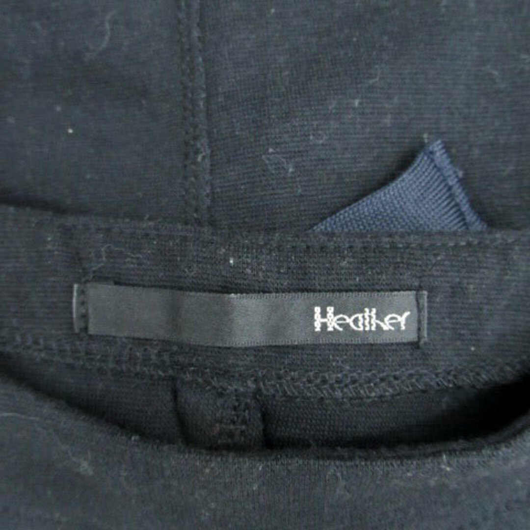 heather(ヘザー)のヘザー カットソー ラウンドネック 長袖 無地 リボン F 黒 ブラック レディースのトップス(カットソー(長袖/七分))の商品写真