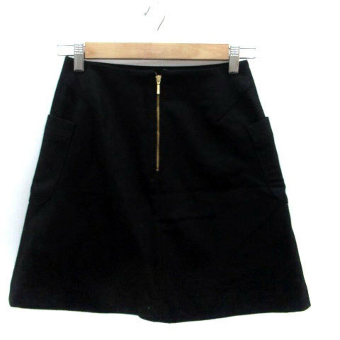 ROPE’(ロペ)のロペ ROPE 台形スカート ミニ丈 ウール 36 黒 ブラック レディースのスカート(ミニスカート)の商品写真