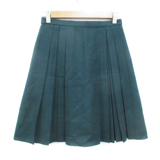 アンタイトル(UNTITLED)のアンタイトル プリーツスカート ひざ丈 無地 1 緑 グリーン /FF50(ひざ丈スカート)