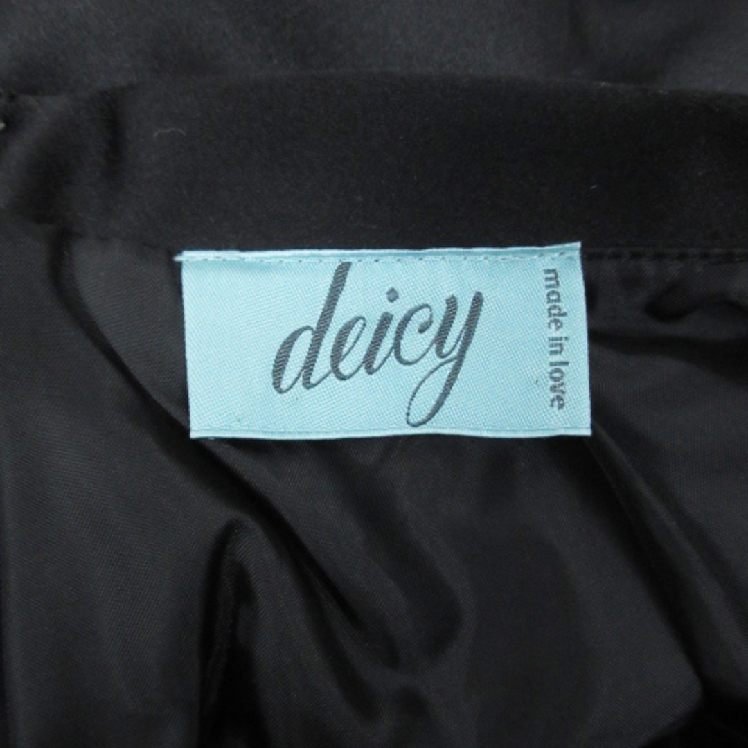 deicy(デイシー)のデイシー プリーツスカート ひざ丈 サテン 無地 0 黒 ブラック /FF49 レディースのスカート(ひざ丈スカート)の商品写真