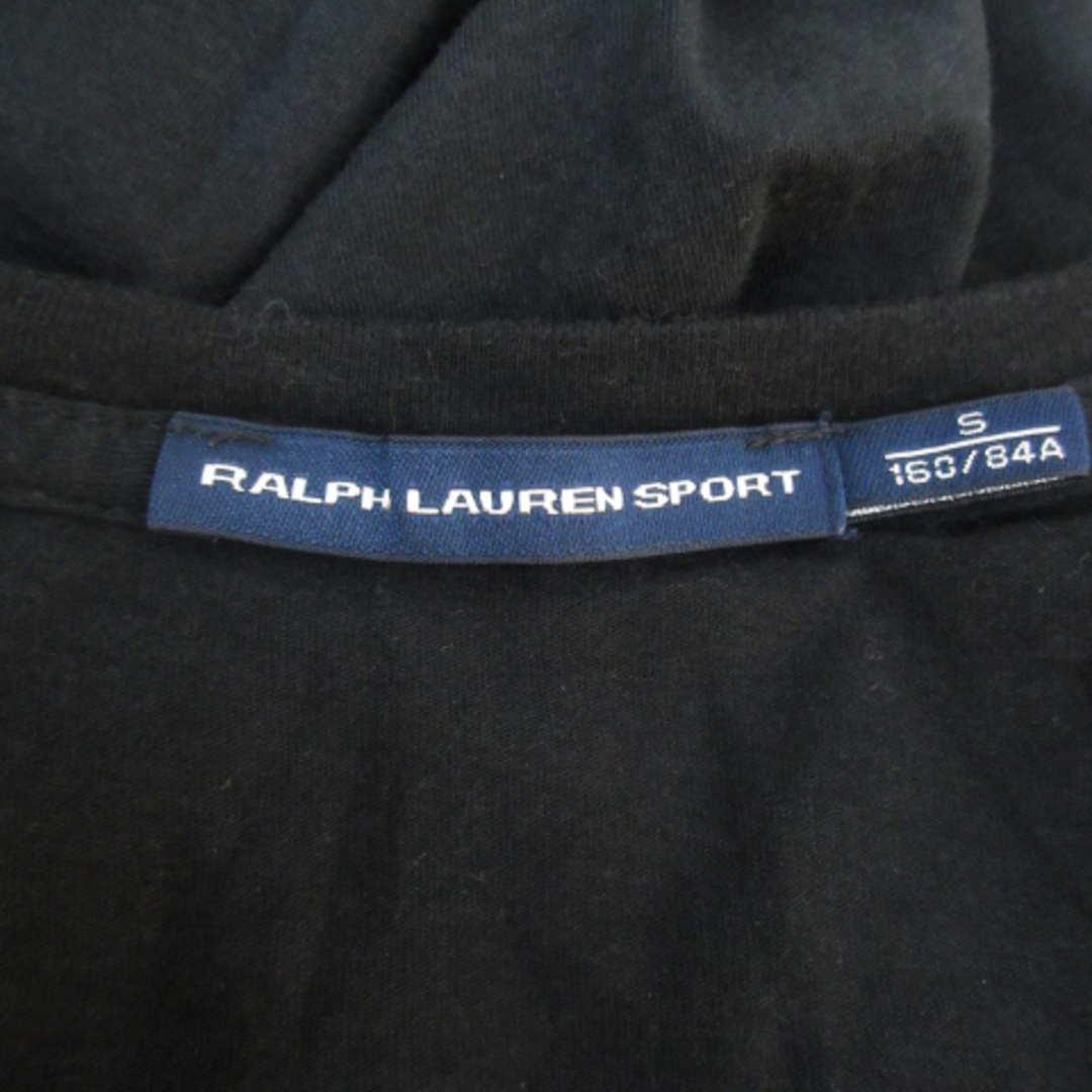 Ralph Lauren(ラルフローレン)のラルフローレン Tシャツ カットソー 長袖 Vネック ロゴ刺繡 S 黒 ブラック レディースのトップス(Tシャツ(長袖/七分))の商品写真