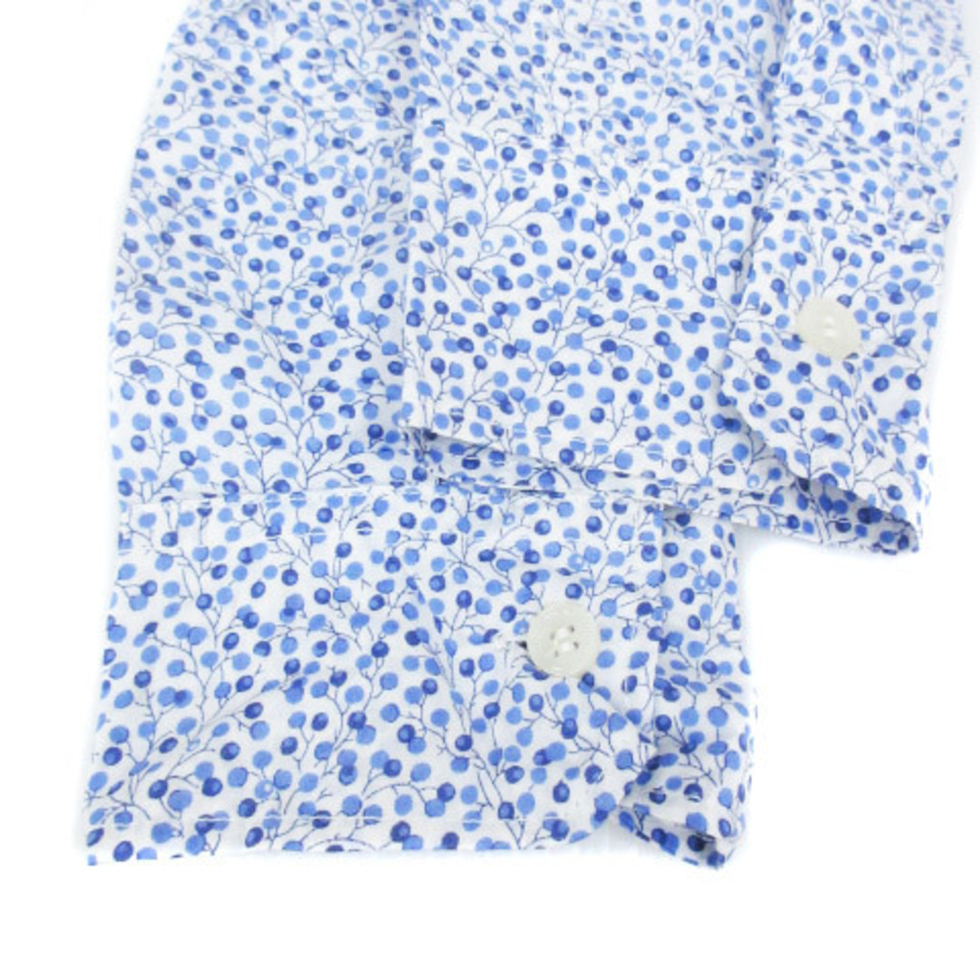 niko and...(ニコアンド)のニコアンド シャツ ブラウス 長袖 総柄 3 白 青 ホワイト ブルー レディースのトップス(シャツ/ブラウス(長袖/七分))の商品写真