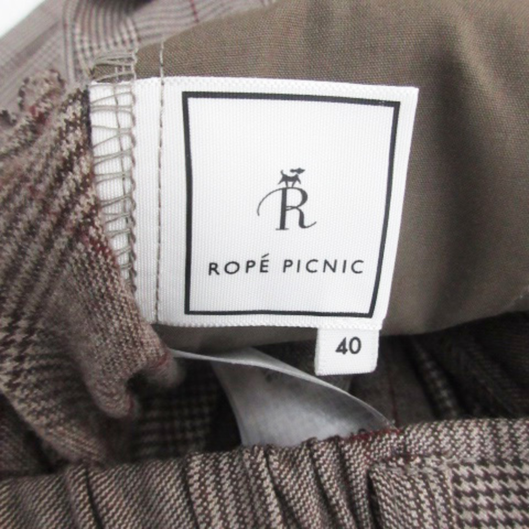 Rope' Picnic(ロペピクニック)のロペピクニック ワイドパンツ アンクル丈 グレンチェック柄 40 グレー レディースのパンツ(その他)の商品写真