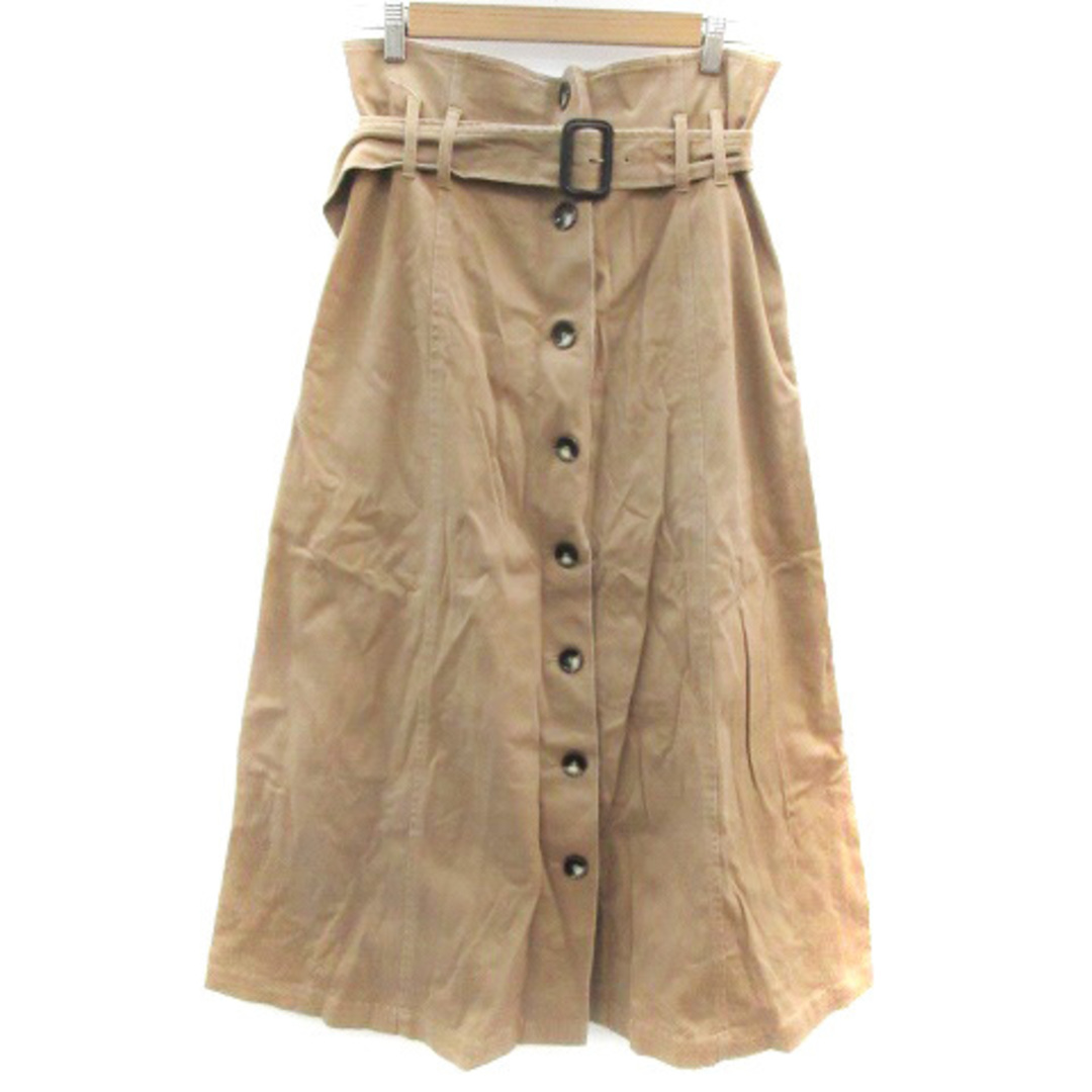 moussy(マウジー)のマウジー フレアスカート ボタンダウンスカート ロング丈 マキシ丈 2 薄茶 レディースのスカート(ロングスカート)の商品写真