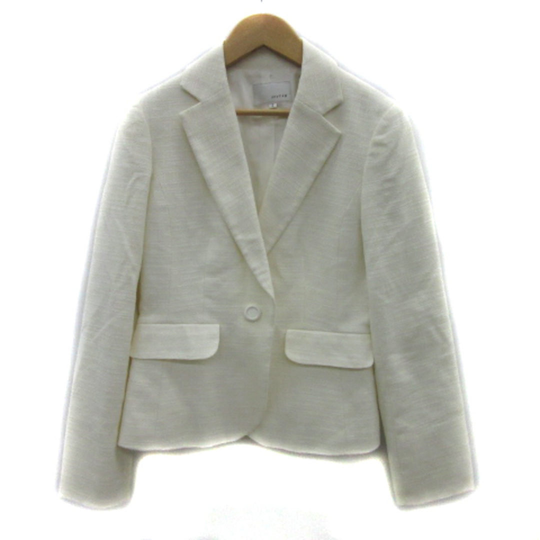anyFAM(エニィファム)のエニィファム  テーラードジャケット 総裏地 シングルボタン ツイード 2 白 レディースのジャケット/アウター(その他)の商品写真