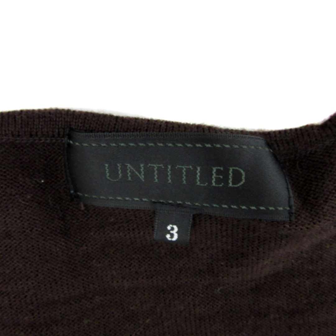 UNTITLED(アンタイトル)のアンタイトル ニット カットソー 半袖 ラウンドネック 無地 リボン 3 茶 レディースのトップス(ニット/セーター)の商品写真